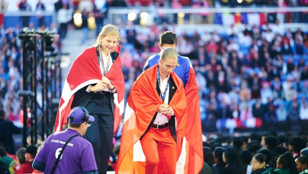 Birgitte Brunsgaard Jacobsen på podiet